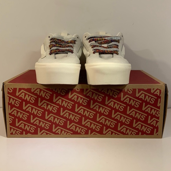 BRAND NEW] VANS KNU STACK WHITE MULTI-COLOR LACES WOMENS SHOES SIZE 9.5 SNEAKERS - Picture 5 of 9